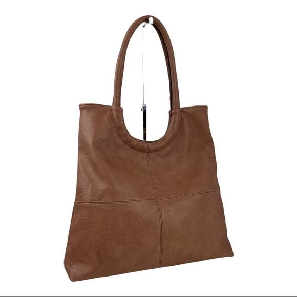 Antik Kraft Brown Vegan Leather Seamed Detailing Shoulder Bag - Picture 1 of 16